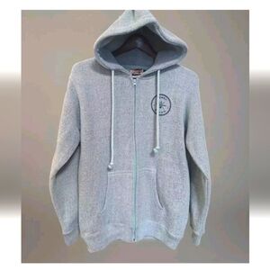 Women's Cotton hoodie size S long sleeve hooded sweatshirt soft Pastel Blue Zip